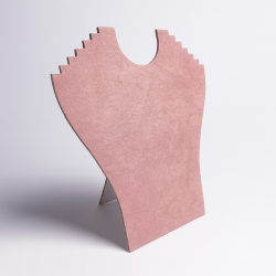 Portacollares de ante rosa para 6 collares
