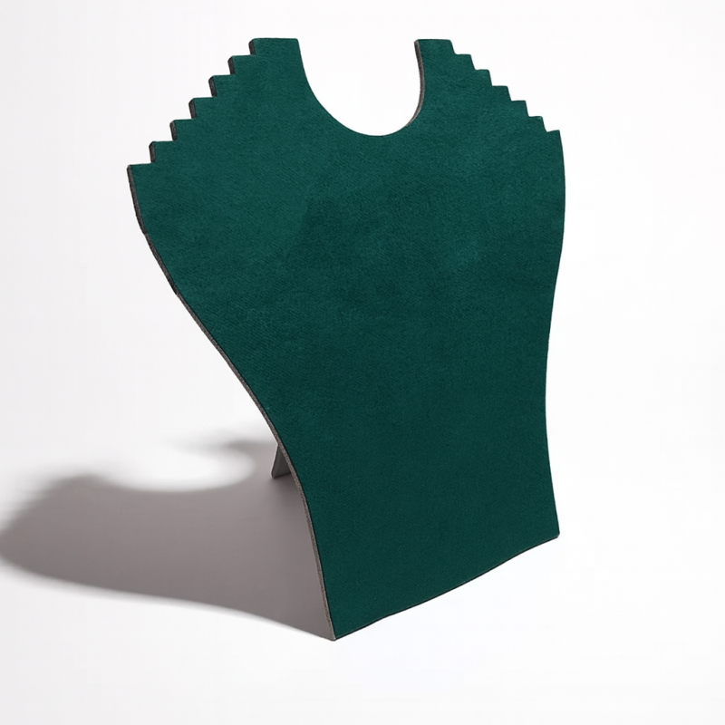 Soporte para collares de ante verde esmeralda para 6 cadenas