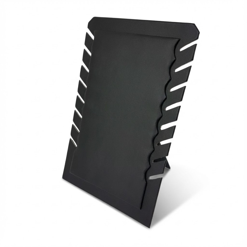 Soporte plegable para collares de símil piel negro