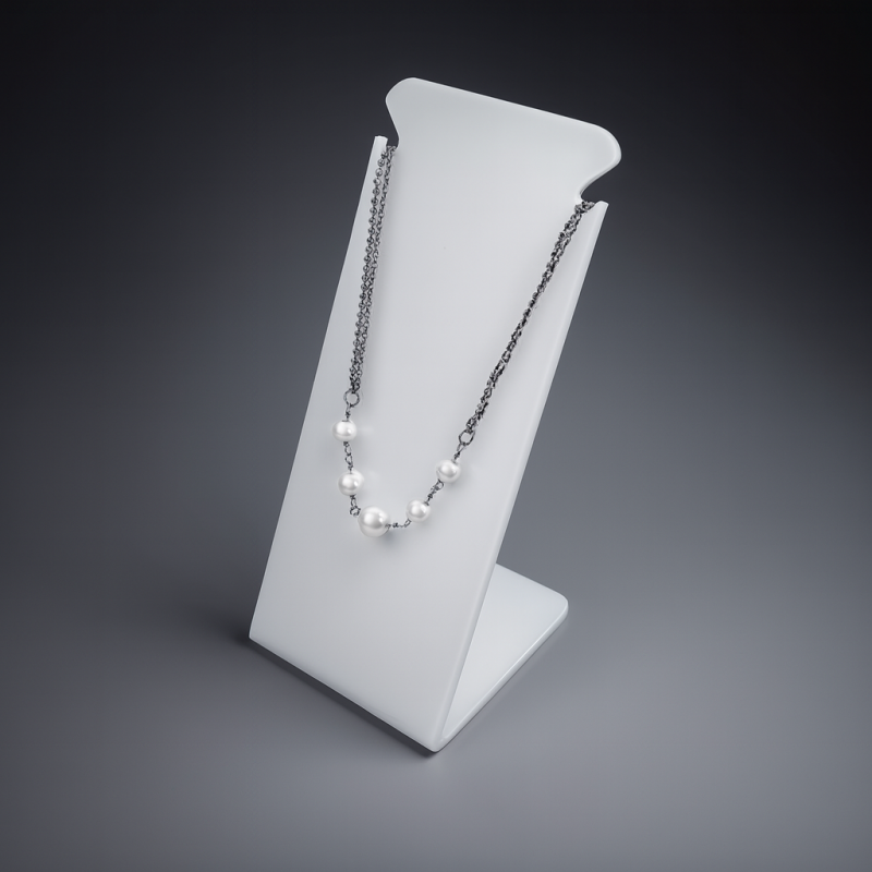 Mini busto rectangular de metacrilato blanco