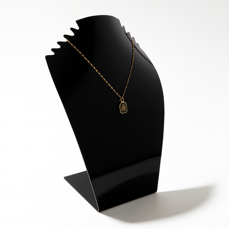 Busto para joyas de metacrilato negro de gran tamaño