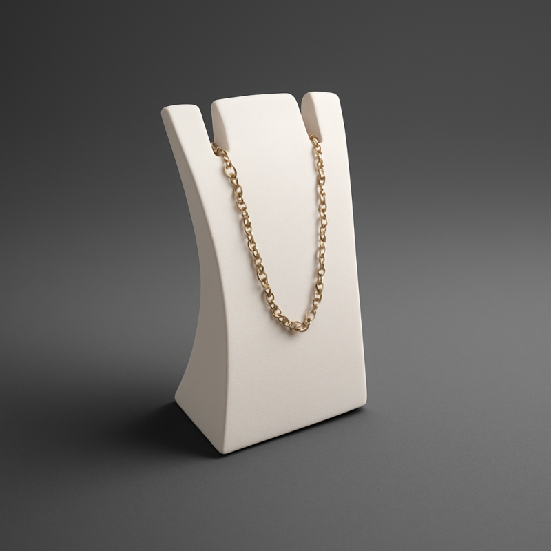 Mini soporte curvo para collares de resina blanca
