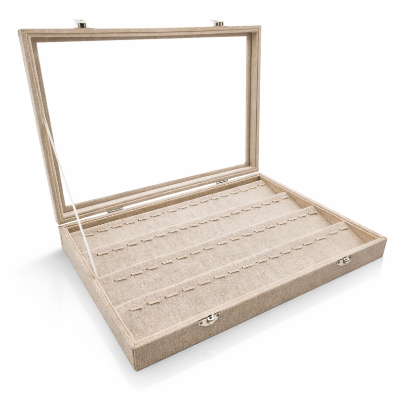 Lote de 5 maletines para colgantes de algodón beige natural