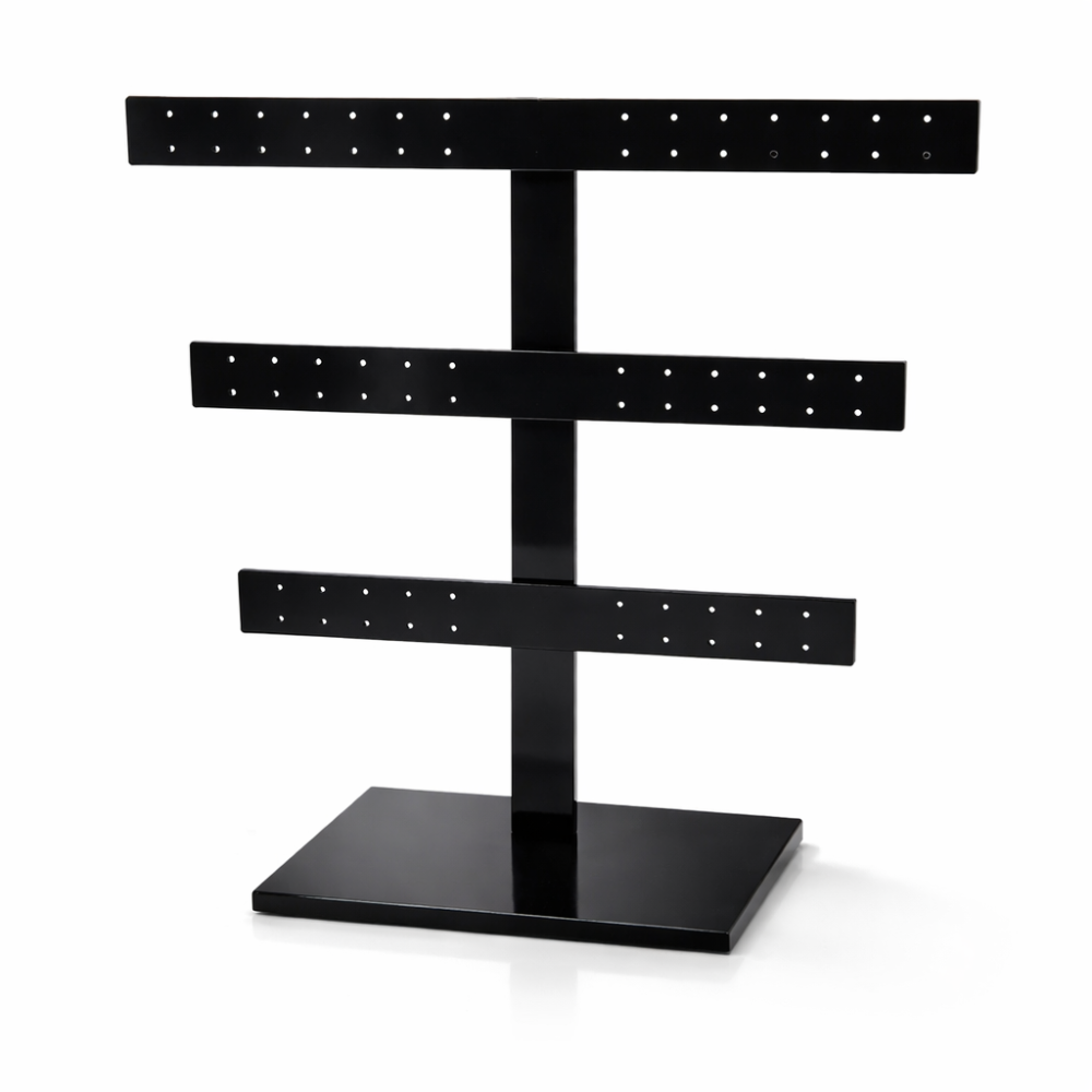 Soporte para pendientes de metacrilato negro para 12 pares
