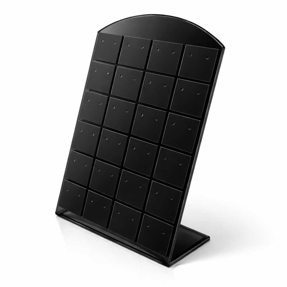 5 soportes para pendientes de plástico negro