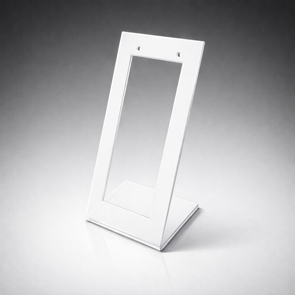 Expositor rectangular para pendientes de metacrilato blanco