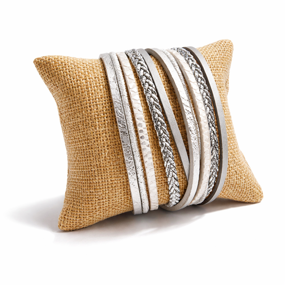 Lot de 20 petits coussins en toile de jute beige 7x8cm