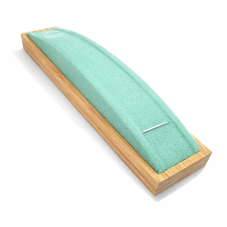 Soporte individual abombado para pulseras «Riviera» – Madera de bambú y ante verde laguna