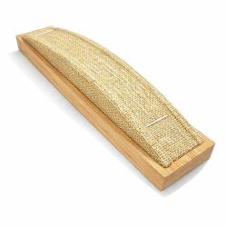 Soporte para pulseras abombado de madera de bambú y de yute
