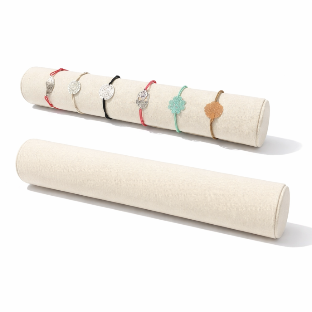 Expositor de algodón beige natural para pulseras de 30,5 cm