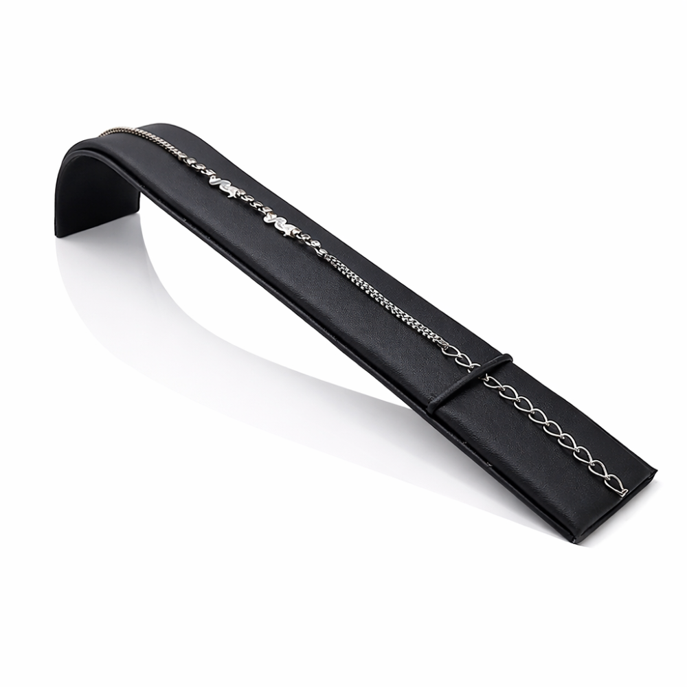 Expositor tobogán para pulseras de símil piel negra