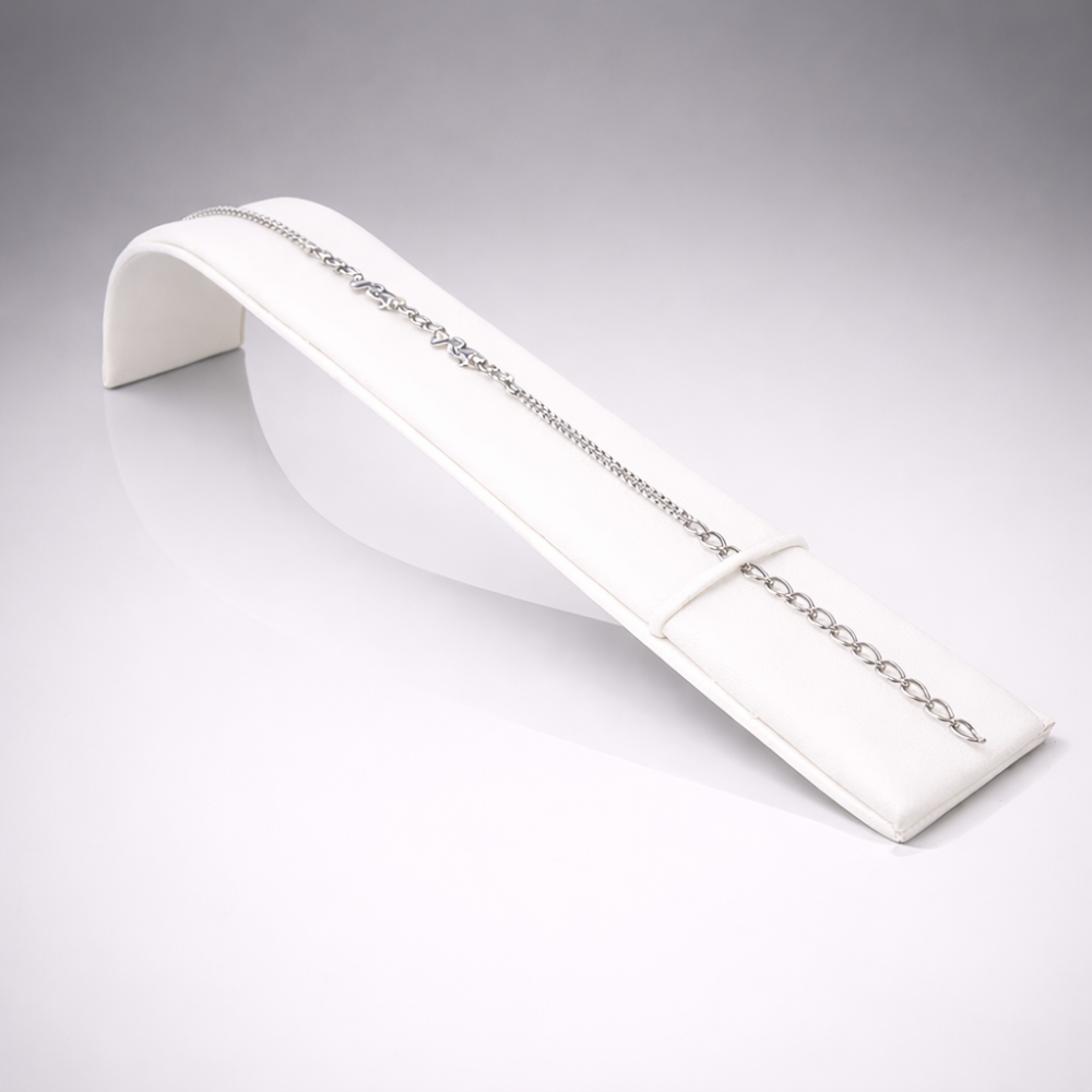 Expositor deslizante para pulseras de símil piel blanco