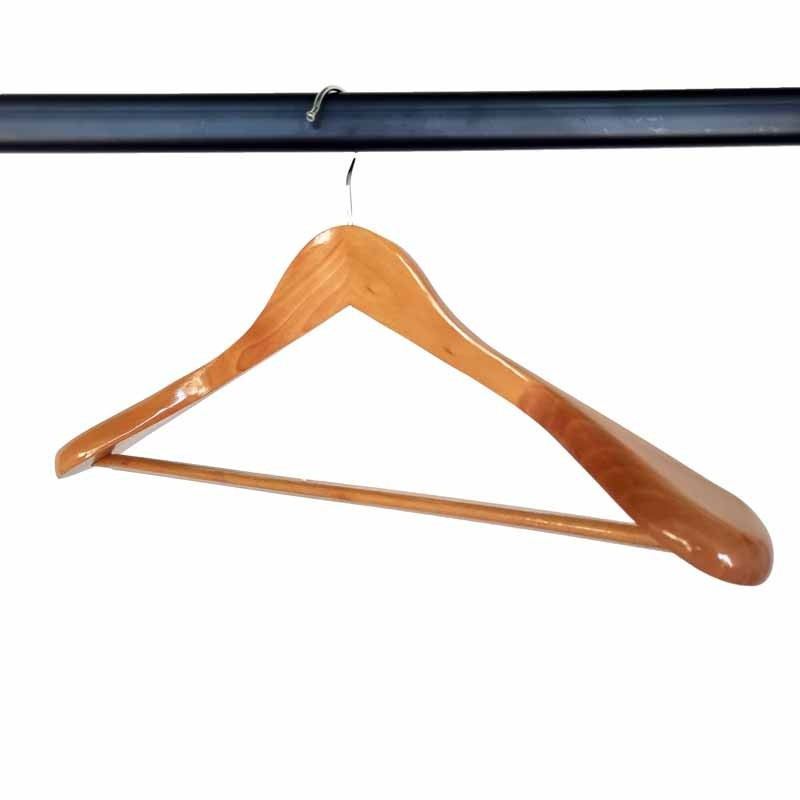 2 cintres en bois naturel pour veste à épaules larges 44cm