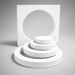 Set de 5 artículos de decoración para vitrinas de espuma blanca - Círculo