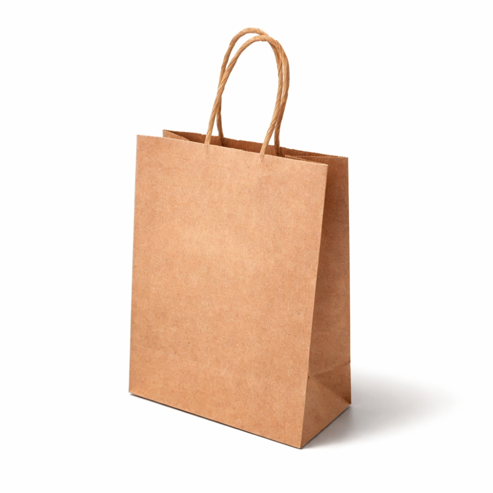 12 bolsas de papel kraft marrón natural 15x8x21cm
