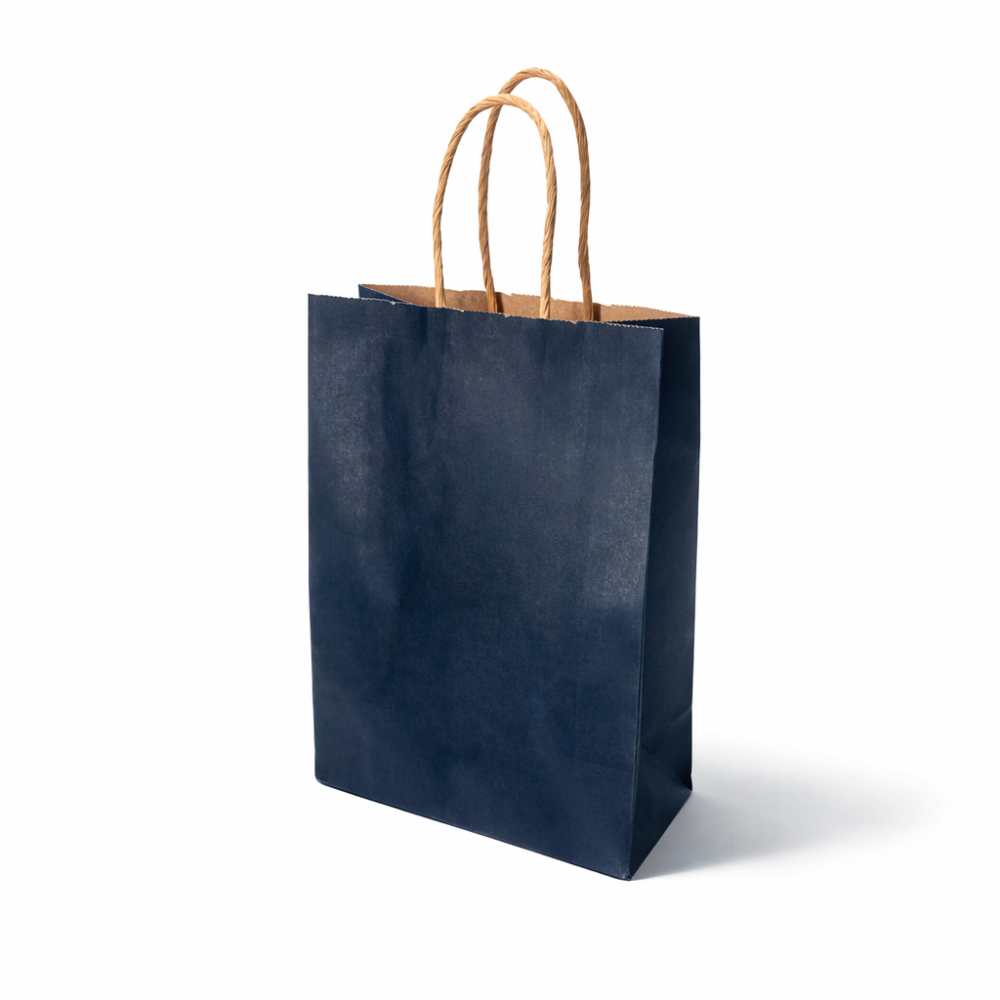 12 bolsas de regalo de papel kraft negro 15x8x21cm