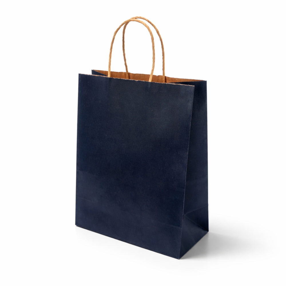 Lote de 12 bolsas de papel kraft liso de color negro, 26 x 12 x 33 cm