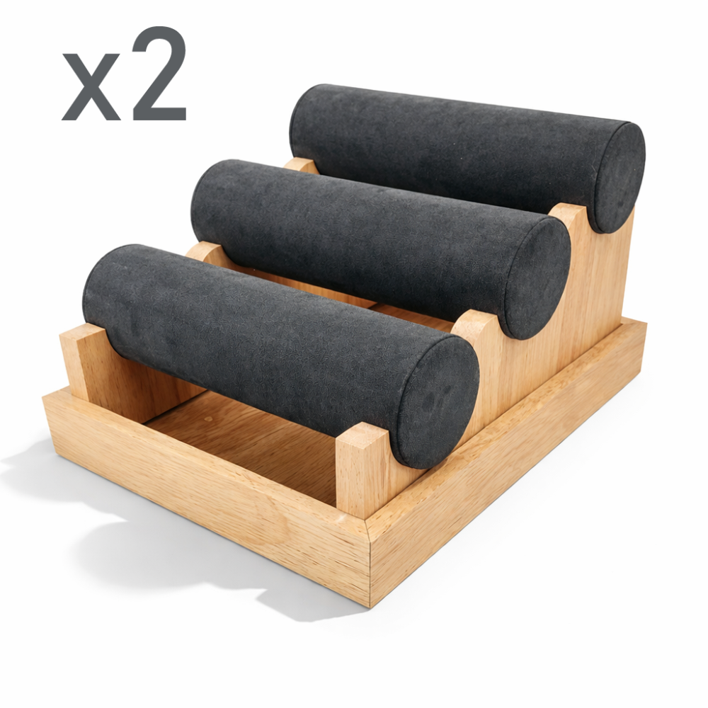 Oferta 2x1: Dúo de expositores trío de ante gris antracita