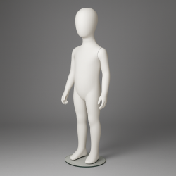 Pack dúo: Maniquí de vitrina infantil - Acabado de resina blanca mate