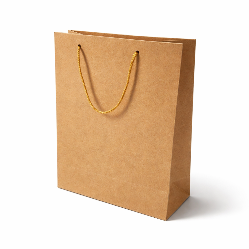 Lote de 12 bolsas de papel kraft marrón natural 24 x 8 x 33 cm