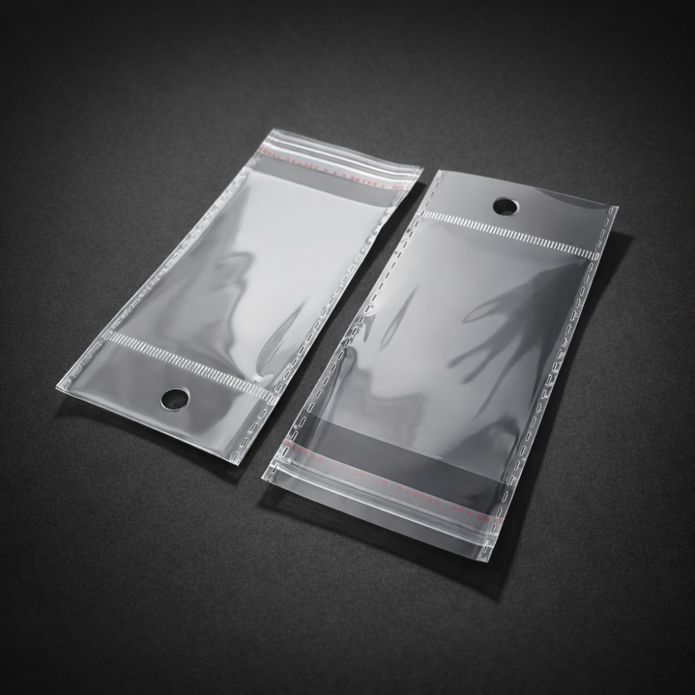 Saquitos transparentes adhesivos perforados 5x8 cm - Por 1000
