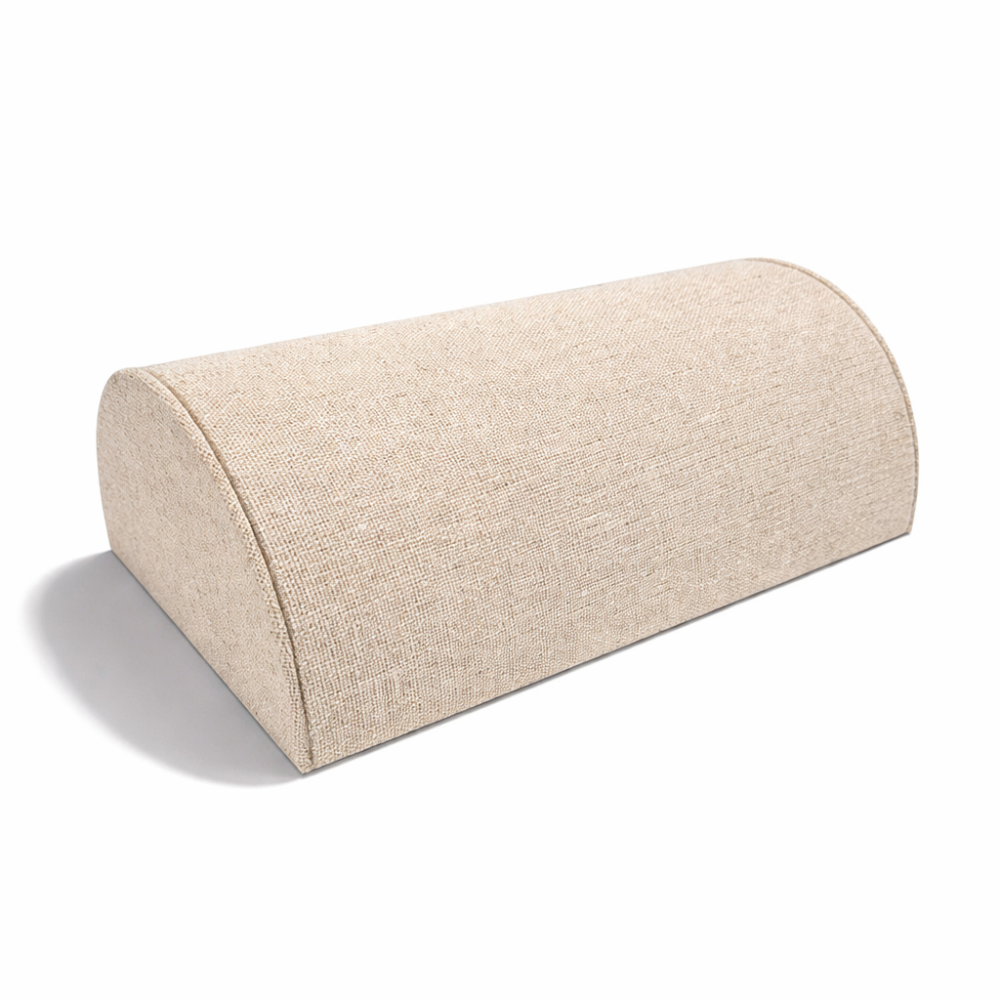 Soporte para pulseras semicilíndrico de algodón beige natural