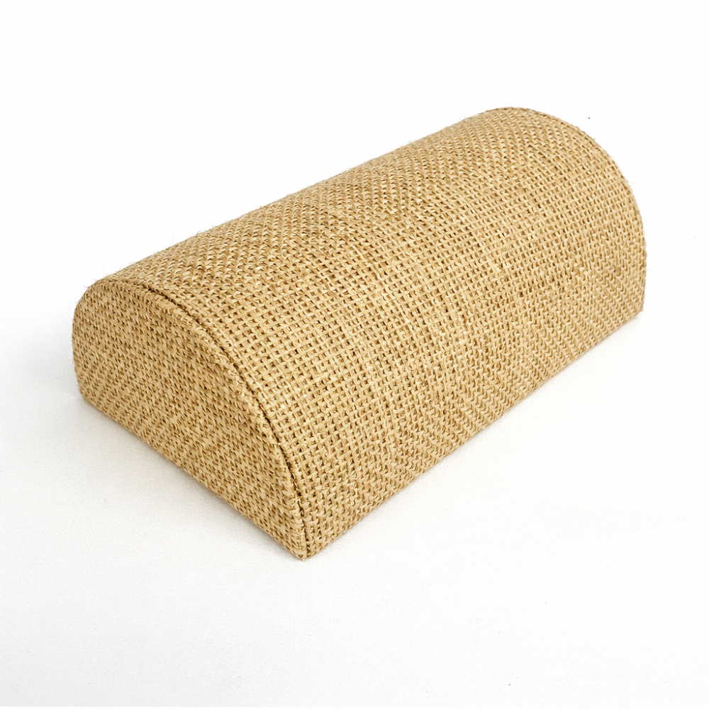Soporte para pulseras semicilíndrico de yute beige