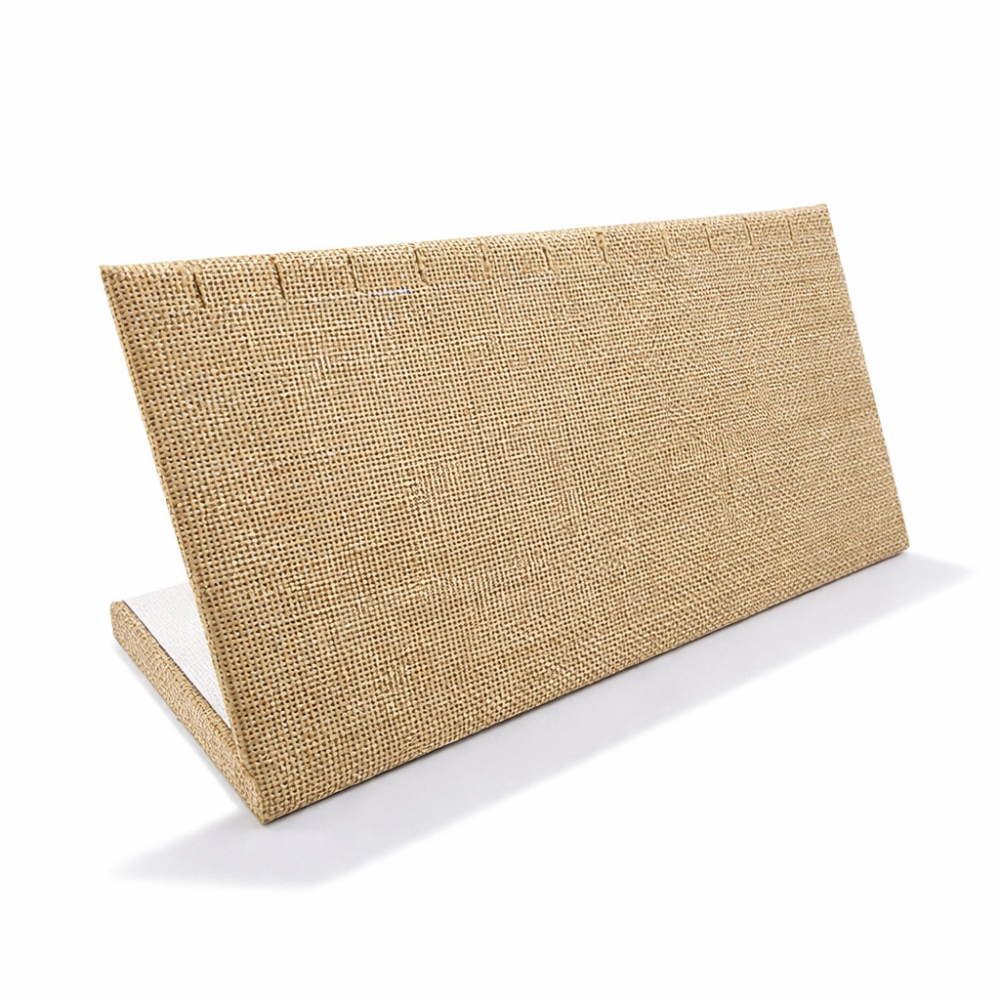 Expositor para joyas para cadenas de yute beige