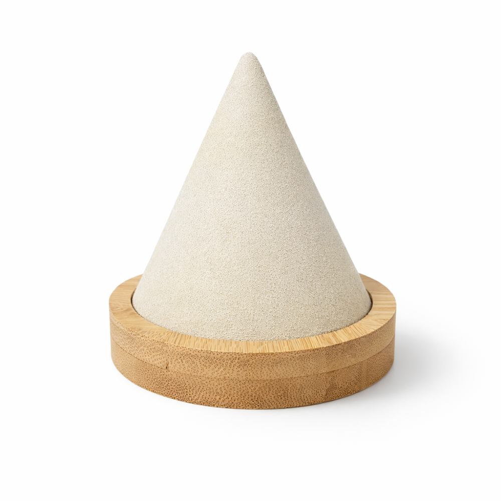 Cono para pulseras de madera y de ante beige