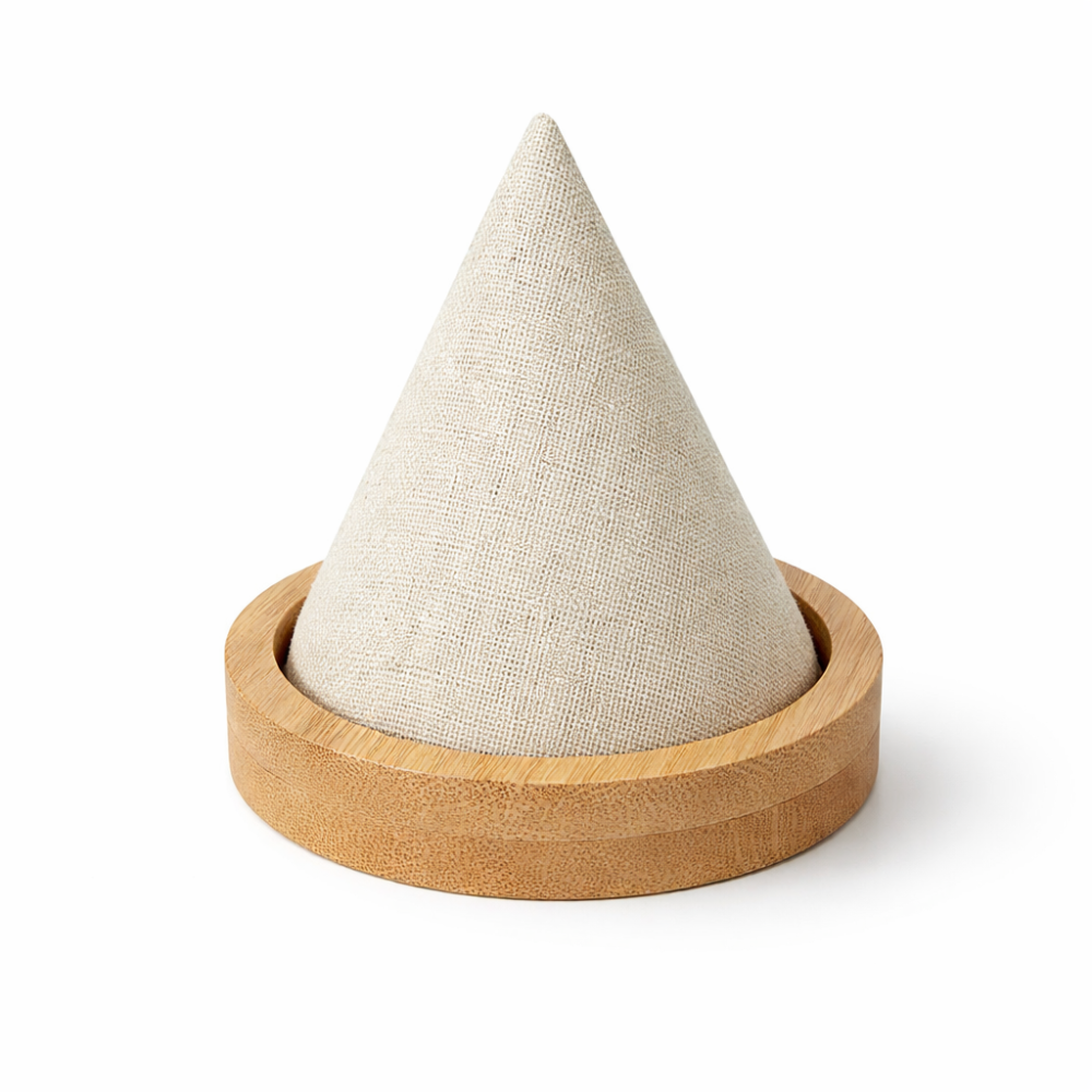 Cono para pulseras de madera y algodón beige