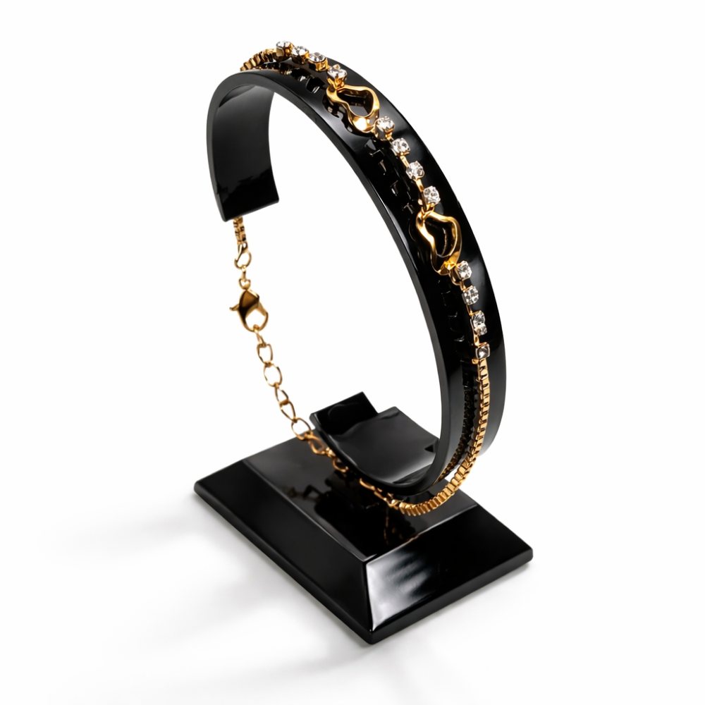 10 expositores negros para relojes o pulseras