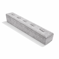 Expositor inclinado para anillos de terciopelo gris