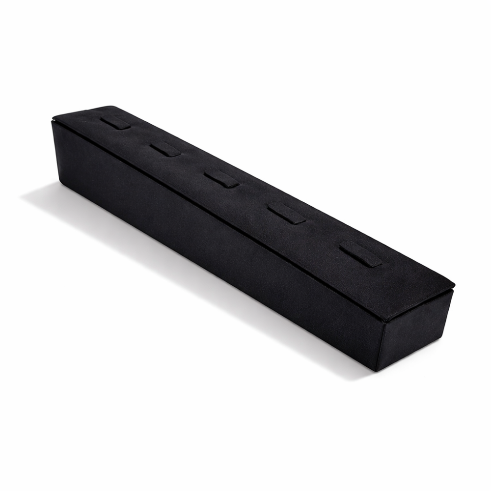 Expositor inclinado para anillos de símil piel negro