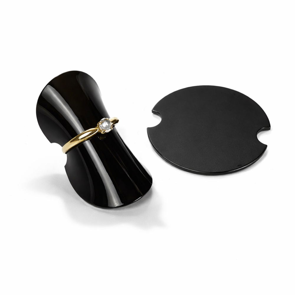 25 soportes para anillos de silicona flexible negro