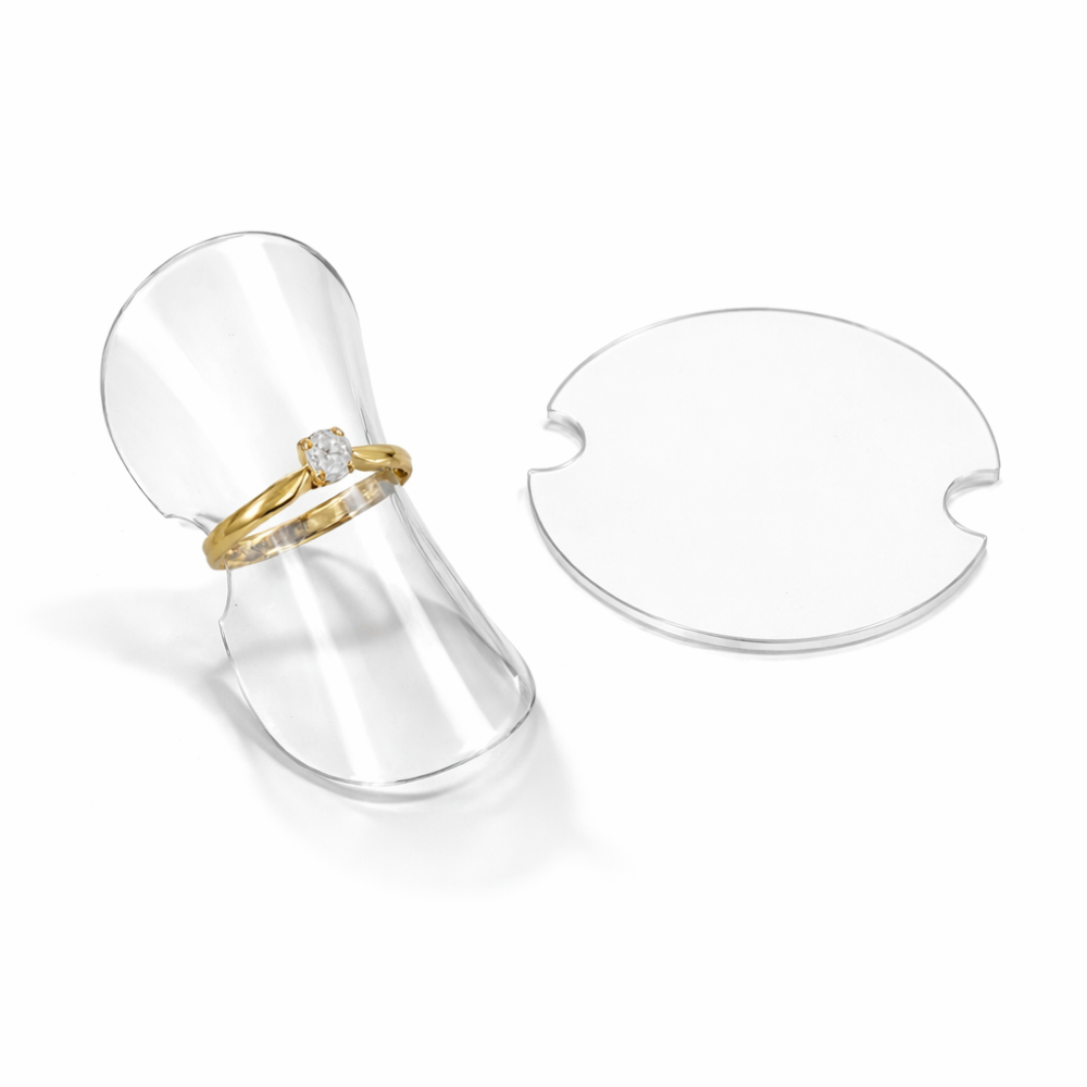 25 soportes para anillos de silicona flexible transparente