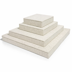 Lote de 4 soportes cuadrados de algodón beige natural