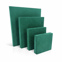 Lote de 4 volúmenes cuadrados de ante verde esmeralda