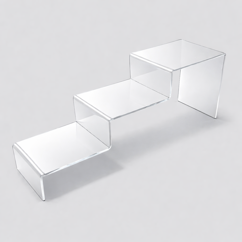 Soporte de escalera de metacrilato transparente de 3 peldaños - 7302