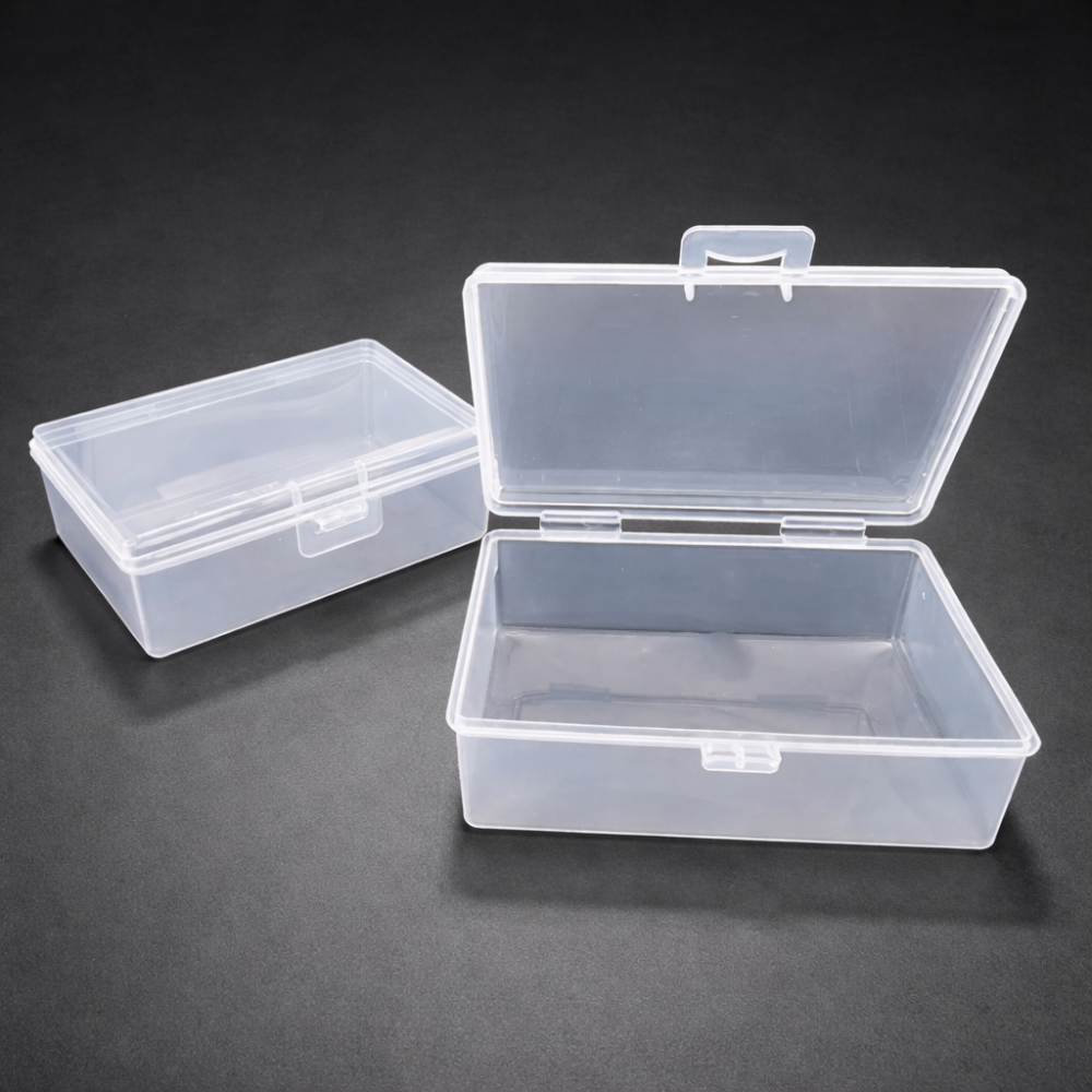 Caja de plástico para tarjetas de visita 9,5 x 6,5 x 3,3 cm