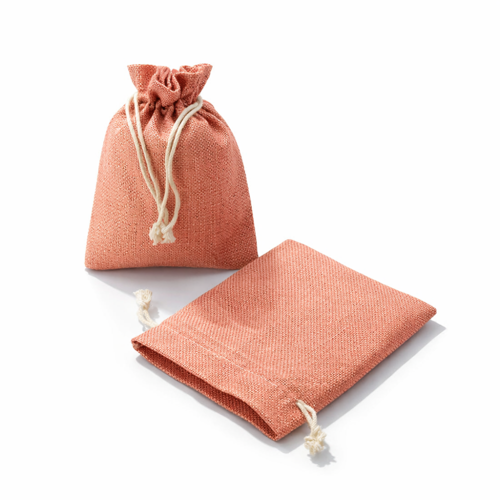 Lote de 10 bolsas de yute de color rosa pomelo, 12 x 15 cm