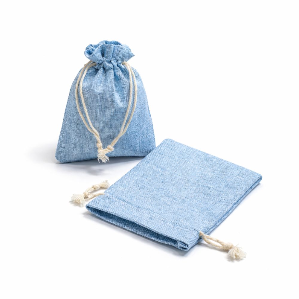 10 bolsas de regalo de yute azul cielo de 10 x 11 cm
