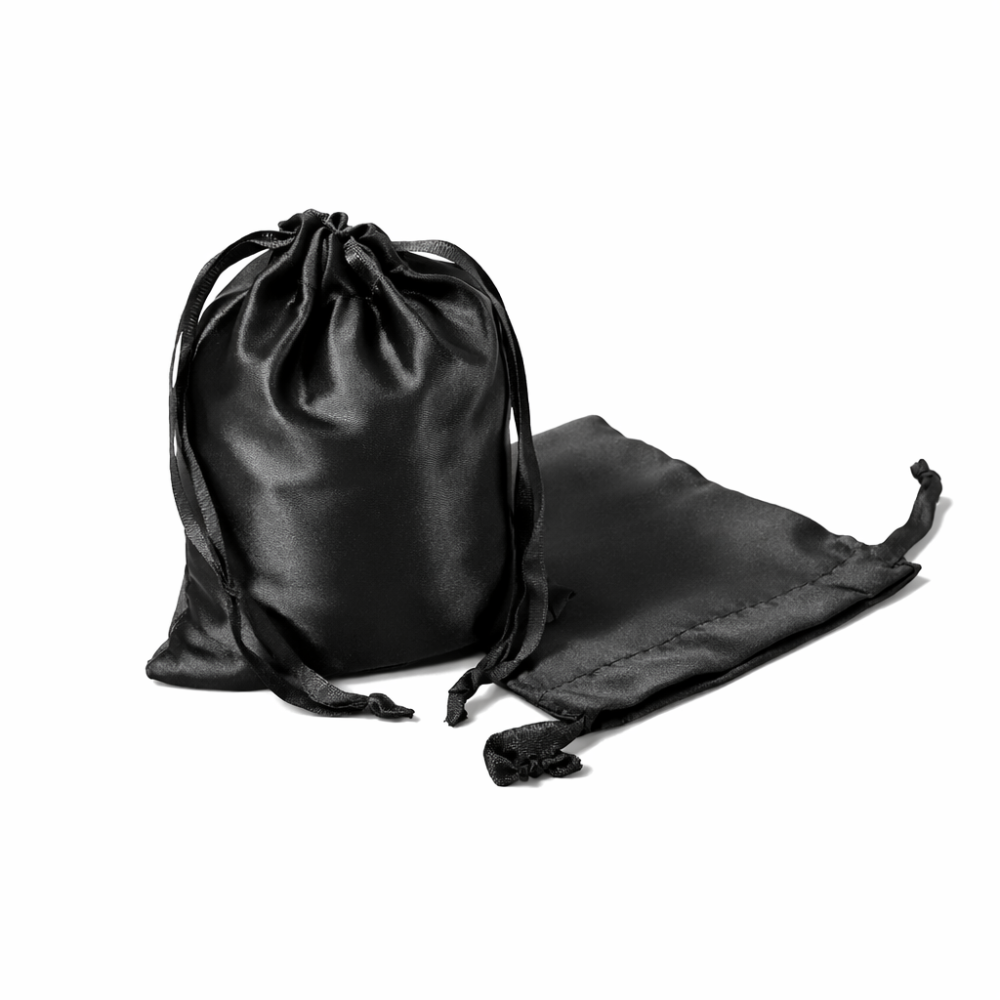 10 bolsitas de satén negro de 7 x 9 cm