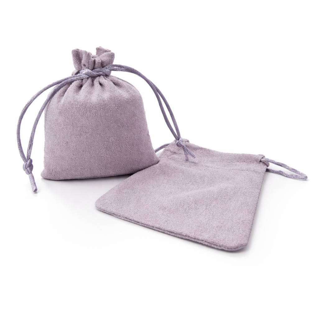 10 bolsitas de ante malva de 7 x 9 cm