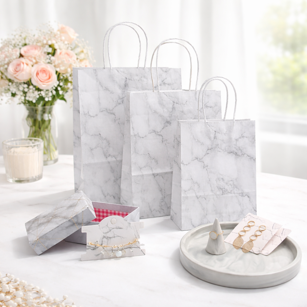 Pack para tienda «Total Look» gris marmolado: Presentación y embalaje