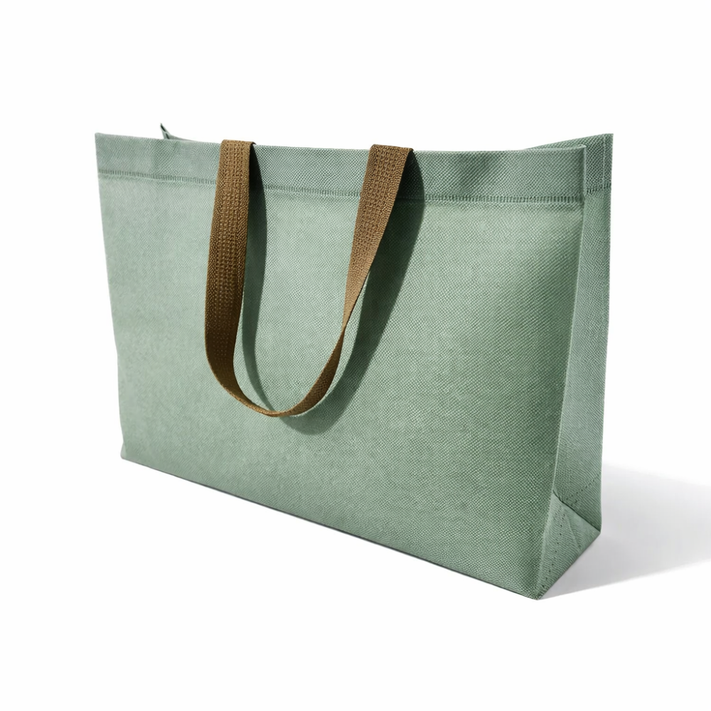 12 bolsas reutilizables de TNT 40x35x10 cm - Verde gris