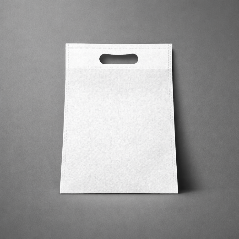 12 bolsas no tejidas de color blanco liso 25 x 33 cm