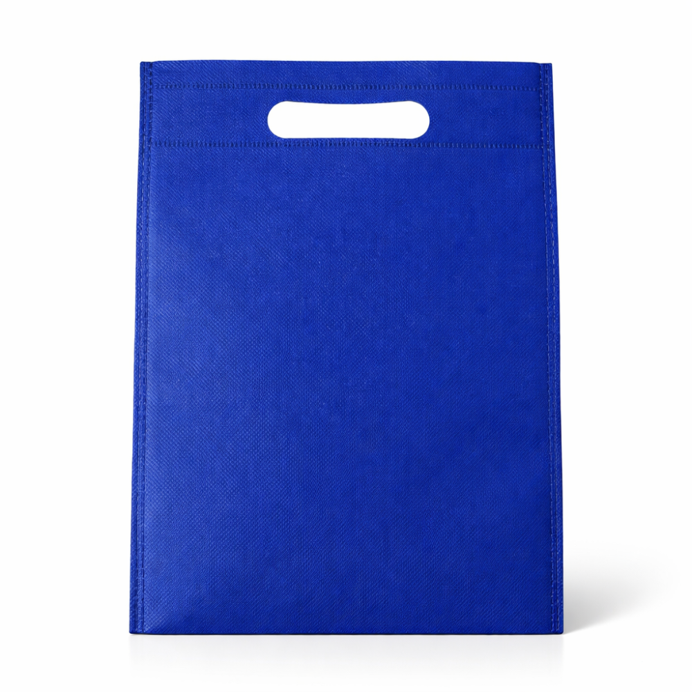 12 bolsas de tela no tejida de color azul índigo liso, 25 x 33 cm