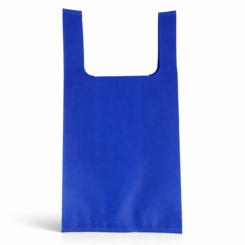 12 bolsas pequeñas con asas de PP no tejido 20,5 x 39 x 12 cm - azul eléctrico