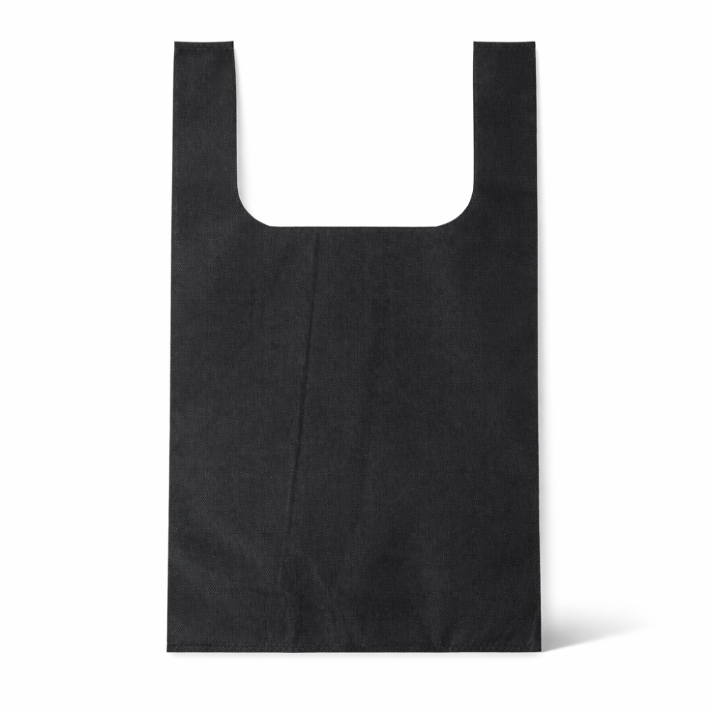 12 saquitos con asas de PP no tejido 25,5 x 39 x 13 cm - negro