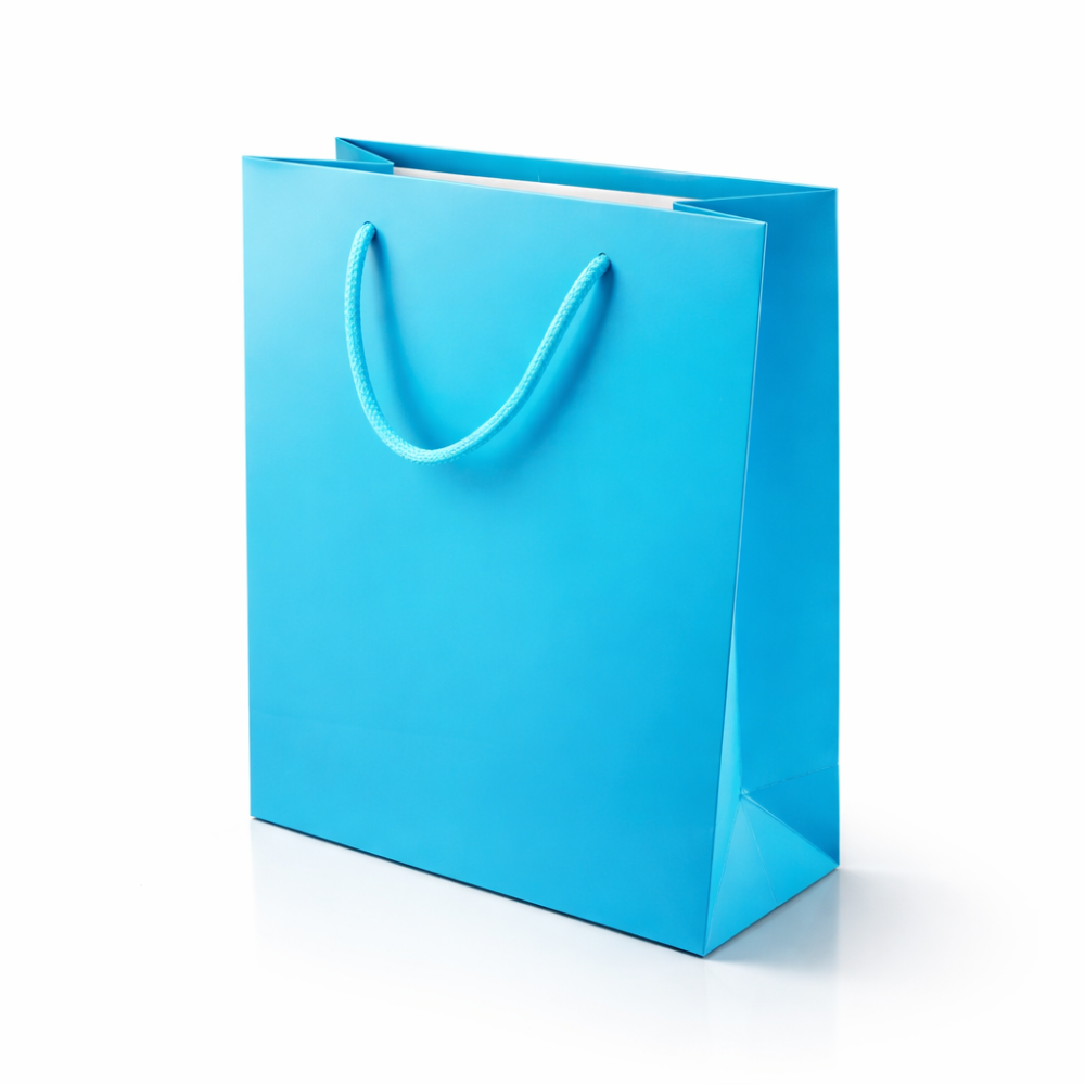 Lote de 12 bolsas de regalo de color azul cielo 18 x 10 x 23 cm